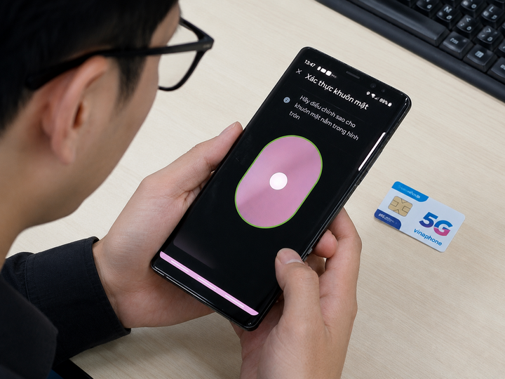 Người dùng phải xác thực khuôn mặt khi đổi SIM sang máy mới từ 15/6. (Ảnh minh hoạ)