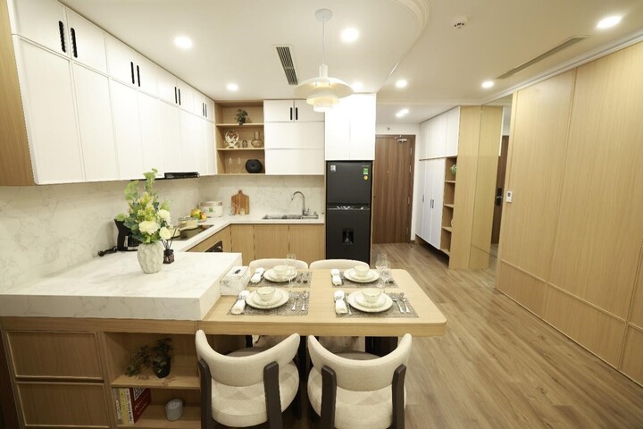 Thiết kế căn hộ mẫu thực tế của dự án mang lại không gian sống thông thoáng, hiện đại cho cư dân.