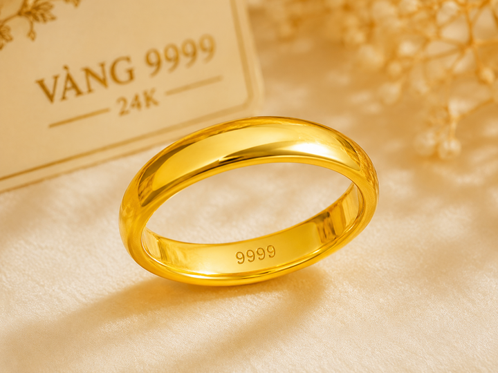 Vang 9999 được chế tác dưới dạng vàng nhẫn. (Ảnh: AI)