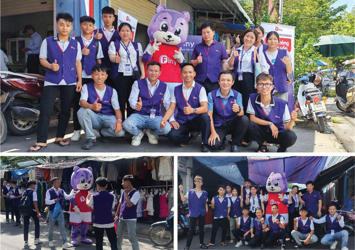 Đội ngũ Finy hỗ trợ tư vấn trực tiếp cho bà con tiểu thương tại chợ hàng Rượu, Quảng Ngãi ngày 17/6.