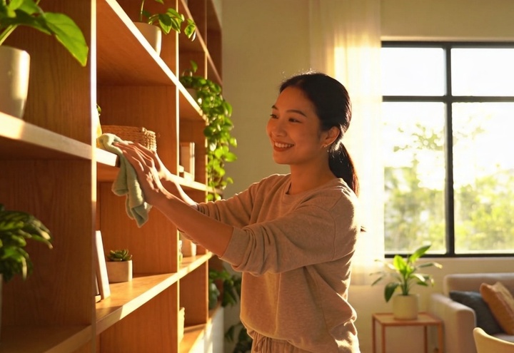 Áp dụng quy tắc 2 phút giúp nhà cửa gọn gàng hơn nhiều. (Ảnh minh họa: AI)