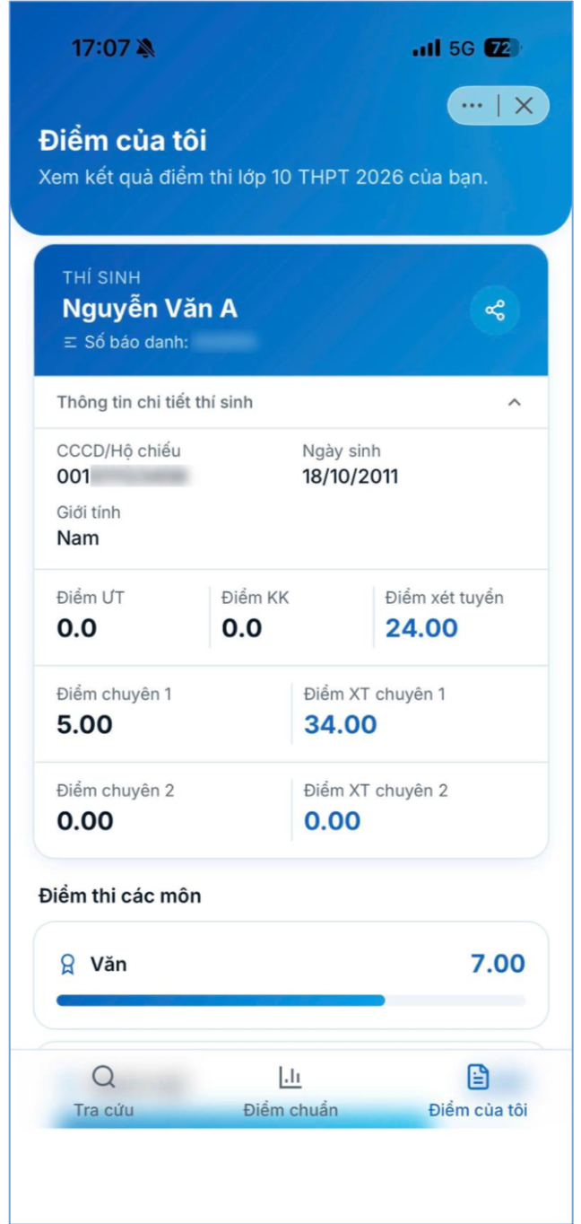 Với những thí sinh đã đăng ký tài khoản trên ứng dụng iHanoi, hệ thống sẽ tự động gửi thông báo ngay khi điểm thi được công bố.