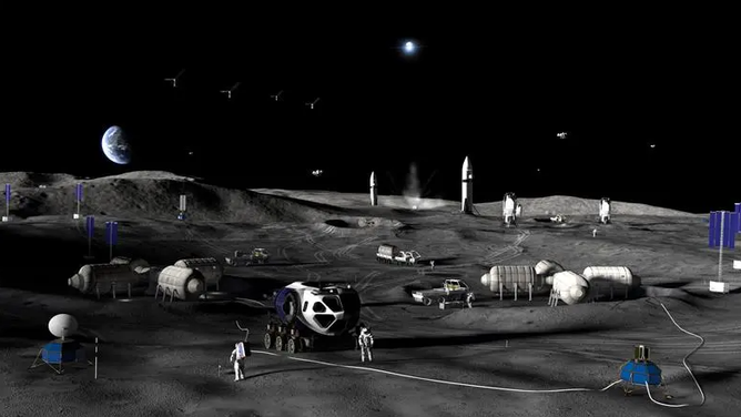 Hình ảnh minh họa ý tưởng nghệ thuật cho Giai đoạn 3 của Căn cứ Mặt Trăng của NASA. (Nguồn: NASA)
