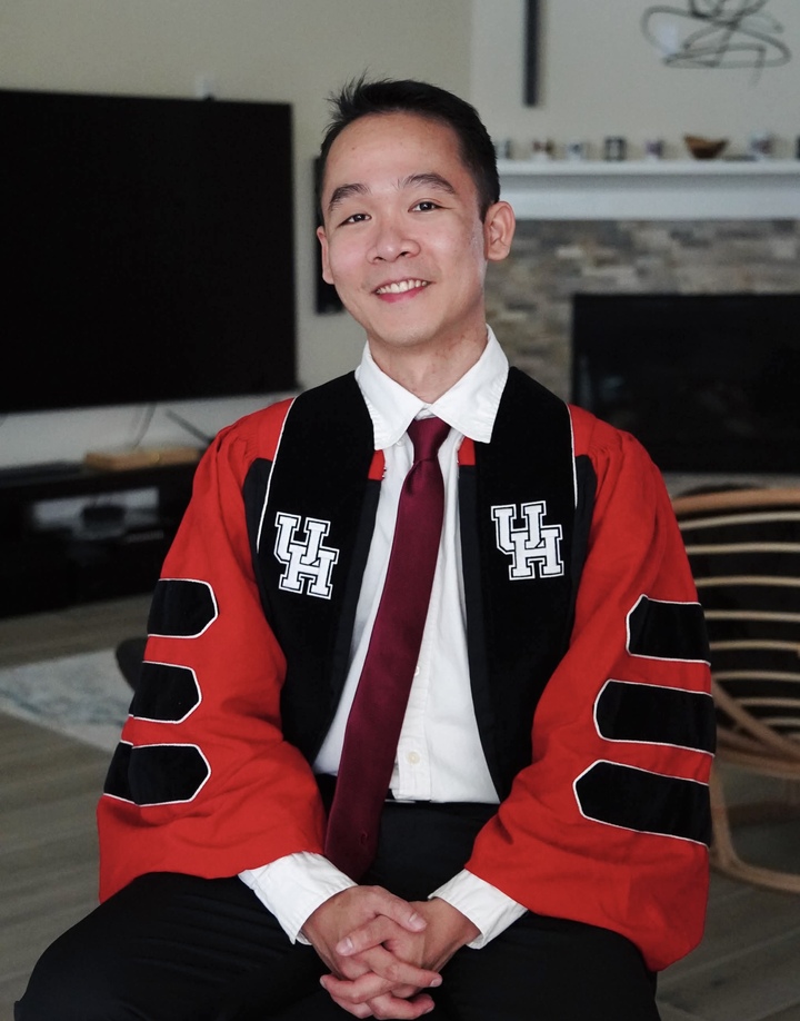 Trần Quốc Đạt, tân tiến sĩ vật lý người Việt tại University of Houston, bang Texas, Mỹ. (Ảnh: NVCC)