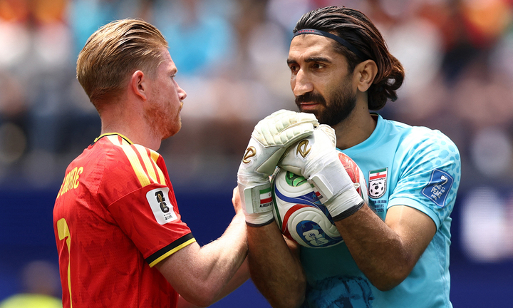 Goalkeeper Beiranvand repeatedly blocked shots from De Bruyne and his teammates. (Photo: Reuters)