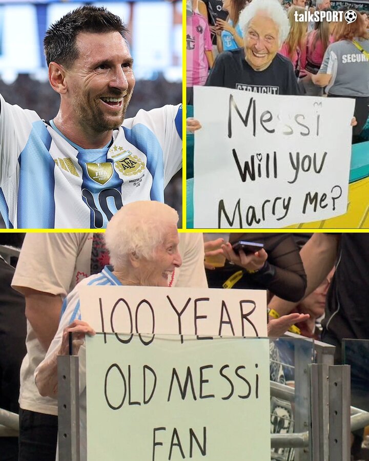 Bà Pauline Kana là một trong những cổ động viên đặc biệt nhất của Messi. (Ảnh: @talkSPORT/X)