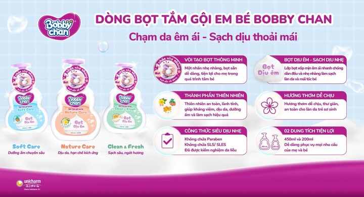 Ra mắt Bọt tắm gội Bobbychan: Lớp bọt siêu mịn nâng niu làn da bé yêu - 2