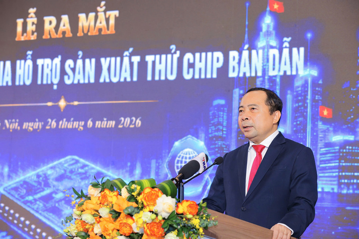 Bộ trưởng KH&CN Vũ Hải Qu&acirc;n ph&aacute;t biểu tại sự kiện. (Ảnh: Bộ KH&CN)