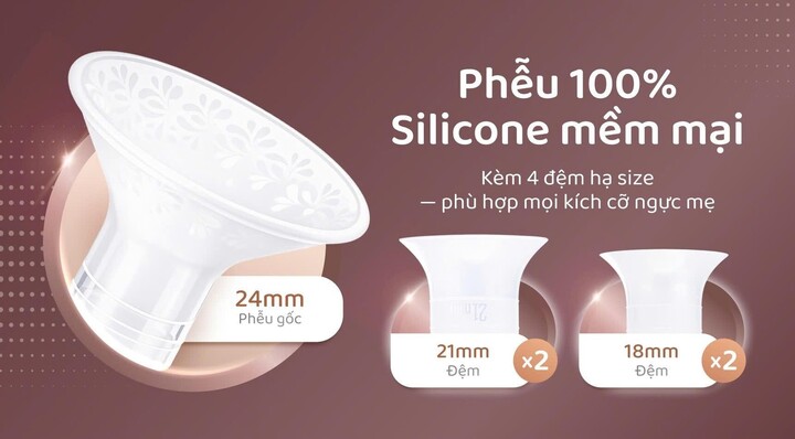 Animo Maxflow Lite có thiết kế mềm mại cùng động cơ êm ái, giúp mẹ hút kiệt sữa dễ dàng.