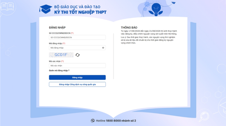 Tra cứu điểm thi chính thức trên hệ thống của Bộ Giáo dục và Đào tạo
