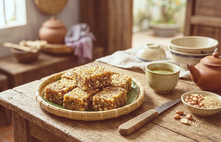 Có tên là "bánh cáy" nhưng không chứa thịt cáy, đây là món bánh khiến nhiều người bối rối. (Ảnh minh họa: AI)