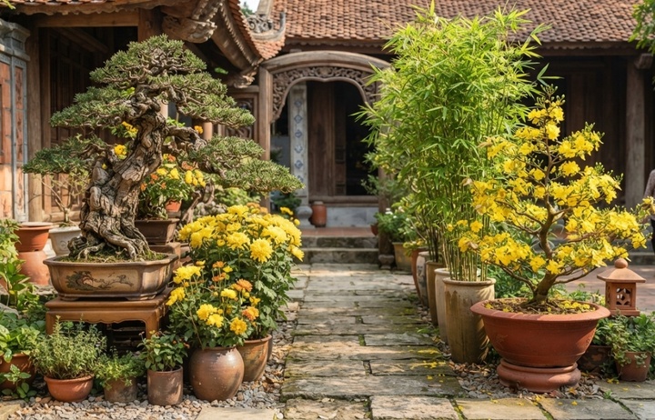 Tùng, Cúc, Trúc, Mai biểu tượng cho sự luân chuyển thời gian, sức sống mãnh liệt và cốt cách cao đẹp của bậc quân tử. (Ảnh: IG)