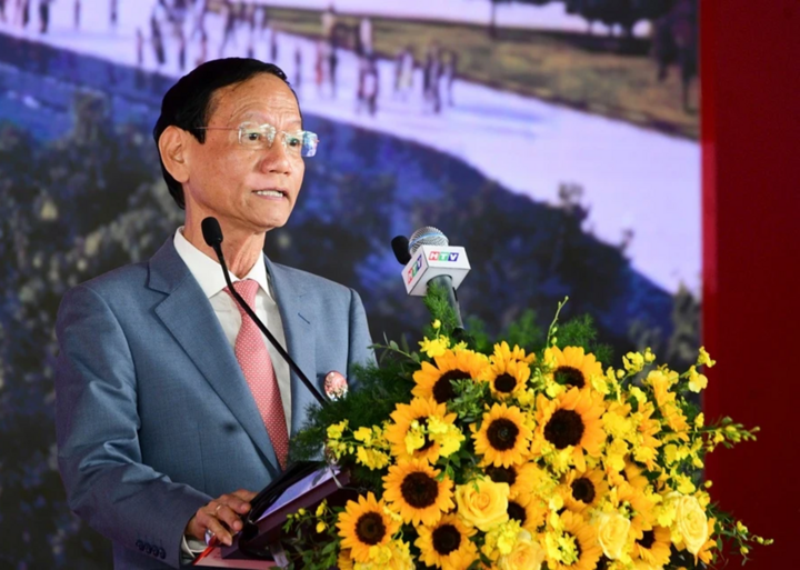 Ông Vũ Văn Tiền, Chủ tịch Hội đồng sáng lập Geleximco cho rằng sự đồng lòng giữa Nhà nước với tư nhân sẽ hiện thực hóa những tầm nhìn mang tính thời đại. (Ảnh: Ban tổ chức)