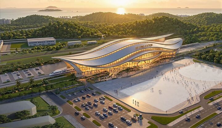 Chung cư tại Vinhomes Global Gate Hạ Long là dự án hiếm hoi nằm cạnh ga depot tuyến đường sắt cao tốc Hà Nội - Quảng Ninh.