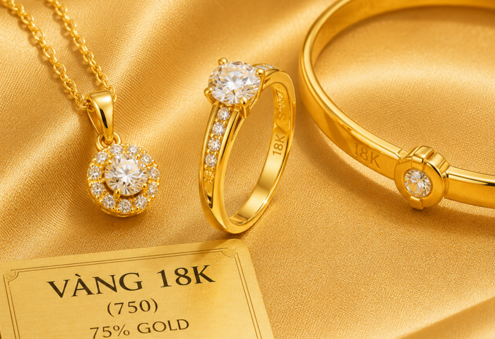 Vàng 18K có nhiều màu sắc khác nhau. (Ảnh minh họa: AI)