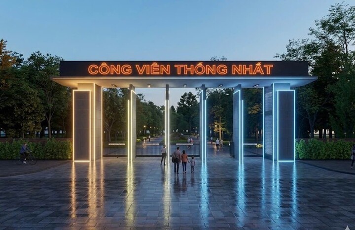 Phối cảnh cổng công vên Thống Nhất.