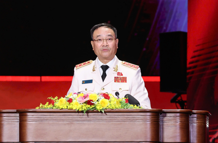 Thượng tướng Phạm Thế Tùng, Thứ trưởng Bộ Công an phát biểu tại lễ kỷ niệm.