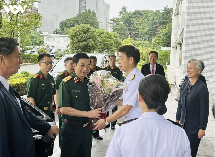 Trường tham mưu liên quân Nhật Bản dành cho Đại tướng sự đón tiếp nồng hậu. (Ảnh: VOV-Tokyo)