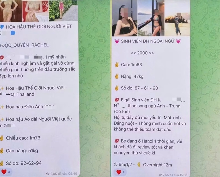 Những thông tin, hình ảnh đăng tải trong các nhóm được "dựng hồ sơ" là người đẹp, sinh viên. Ảnh: Công an cung cấp.