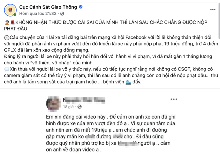 Vượt đèn đỏ, bị phạt, lái xe tải lên mạng chửi rủa người ghi hình báo CSGT csgt 23153486 - Vượt đèn đỏ, bị phạt, lái xe tải lên mạng chửi rủa người ghi hình báo CSGT