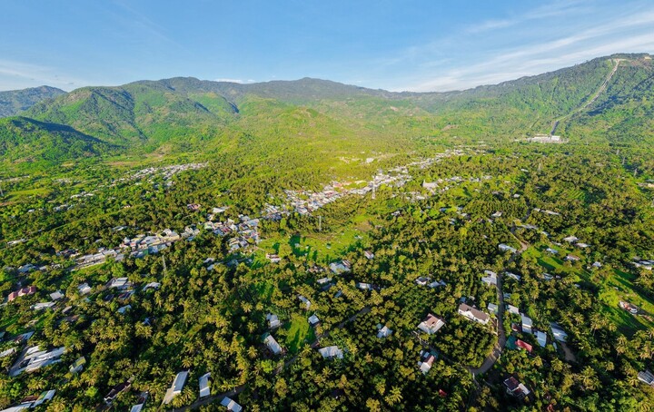 Xã Lâm Sơn nhìn từ trên cao.
