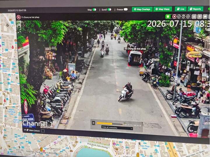 Camera AI ghi nhận các vi phạm về trật tự an toàn giao thông. (Ảnh: Công an TP Hà Nội)