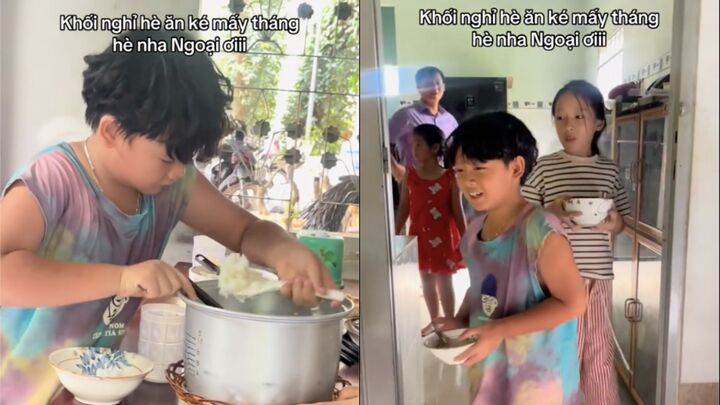 Dân mạng nhận xét cơm quê của ông bà là buffet đầu đời ngon nhất. (Ảnh chụp màn hình)