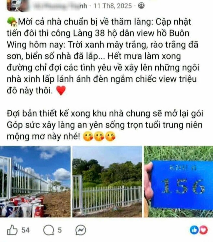 Tài khoảng G - V.P.T đăng tải liên tục về tiến độ thì công Làng 38 hộ dân.