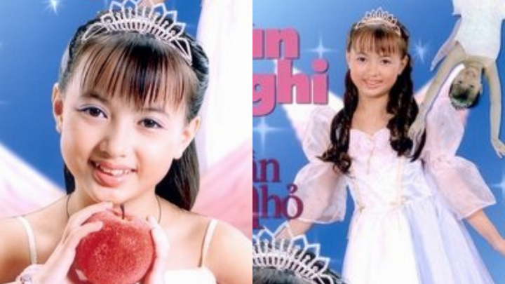 Xuân Nghi 11 tuổi trong album “Tiếng hát thiên thần nhỏ” với nhan sắc trong trẻo, dễ thương.