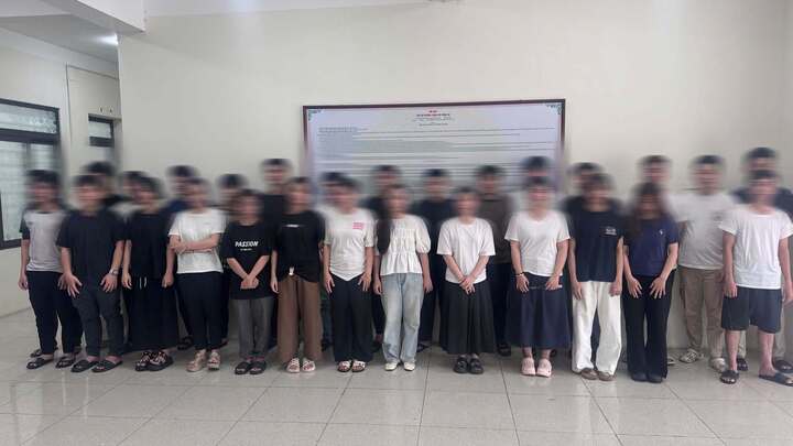 Các đối tượng bị bắt giữ. (Ảnh: Công an Thái Nguyên)