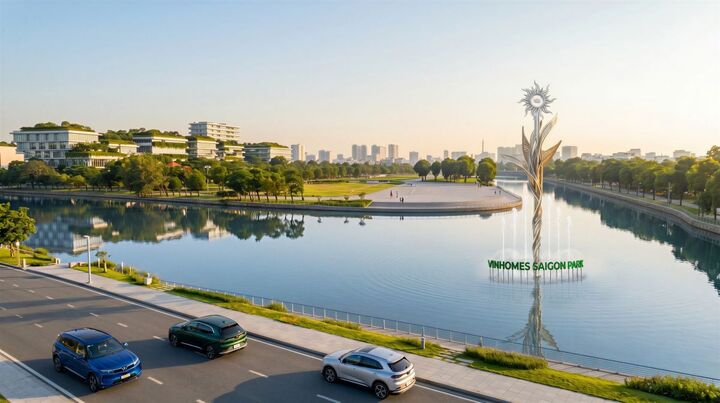 Đại đô thị 1.080ha thu hút cư dân tương lai với mảng xanh và không gian mặt nước rộng lớn.