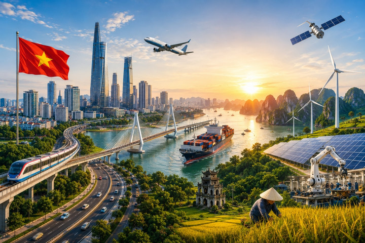 Việt Nam đặt mục tiêu đến năm 2045 kinh tế số chiếm tối thiểu 50% GDP. (Ảnh: AI)