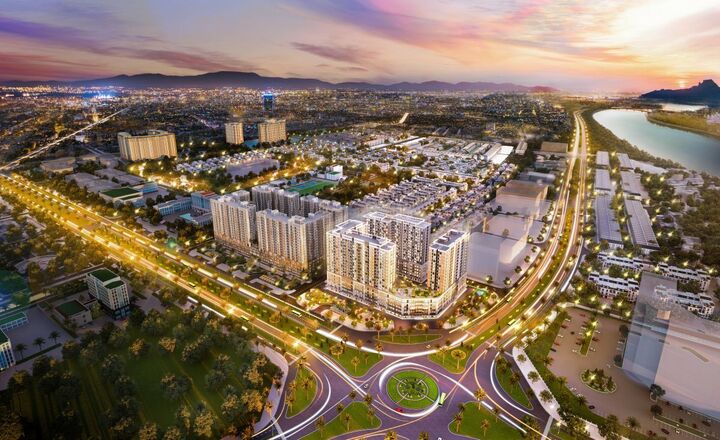 The Sentosa sở hữu vị trí chiến lược ngay tại nút giao giữa đại lộ Nam Sông Mã và đường Nguyễn Hoàng.