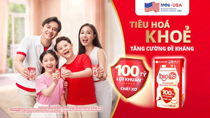 Sữa chua lợi khuẩn Bioyo 100 tỷ lợi khuẩn, tiêu hóa khỏe, tăng cường đề kháng.