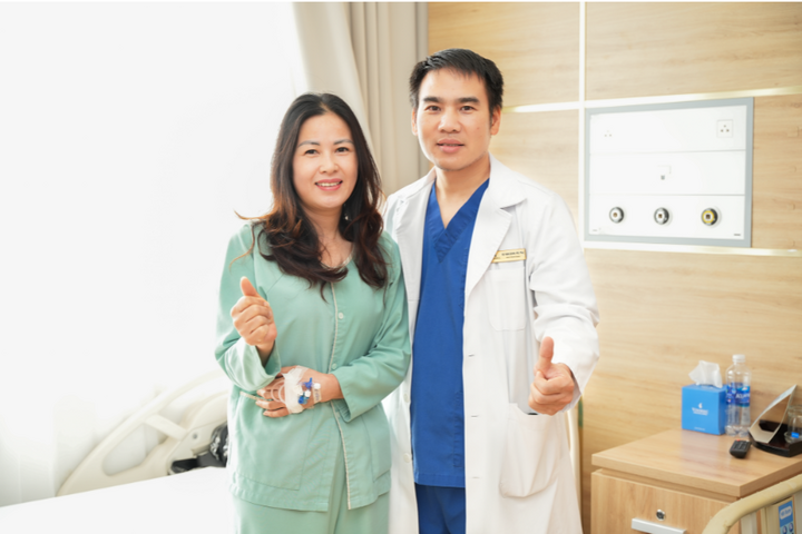 Bệnh nhân hồi phục tốt sau 2 ngày phẫu thuật.