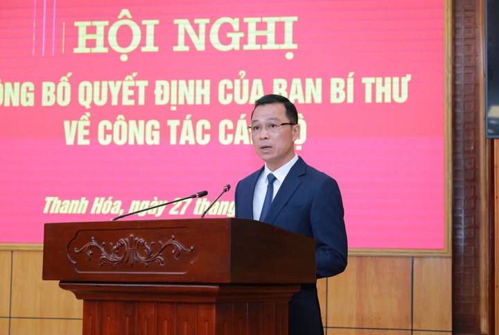 Ông Tô Anh Dũng phát biểu sau khi nhận quyết định của Ban Bí thư