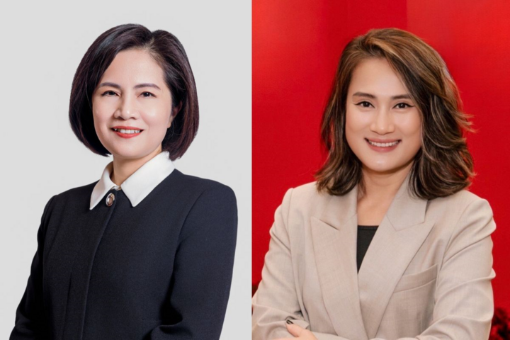 Bà Trần Mai Hoa ( bên trái) được bổ nhiệm giữ chức Tổng Giám đốc Vincom Retail; bà Phạm Thị Thu Hiền (bên phải) - đảm nhiệm vị trí Phó Tổng Giám đốc Kinh doanh và Marketing.