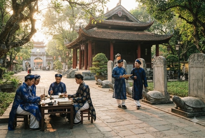 Văn Miếu - Quốc Tử Giám là hồn cốt đạo học và mạch nguồn văn hiến ngàn năm. (Ảnh minh họa: AI)