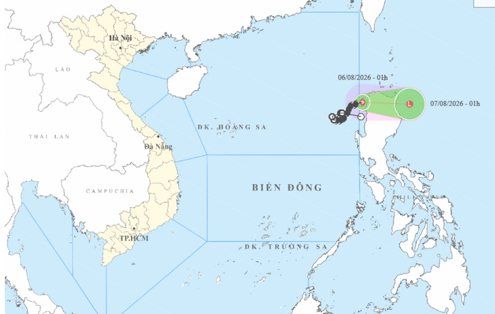 Bão số 3 di chuyển ra ngoài Biển Đông. (Nguồn: NCHMF)