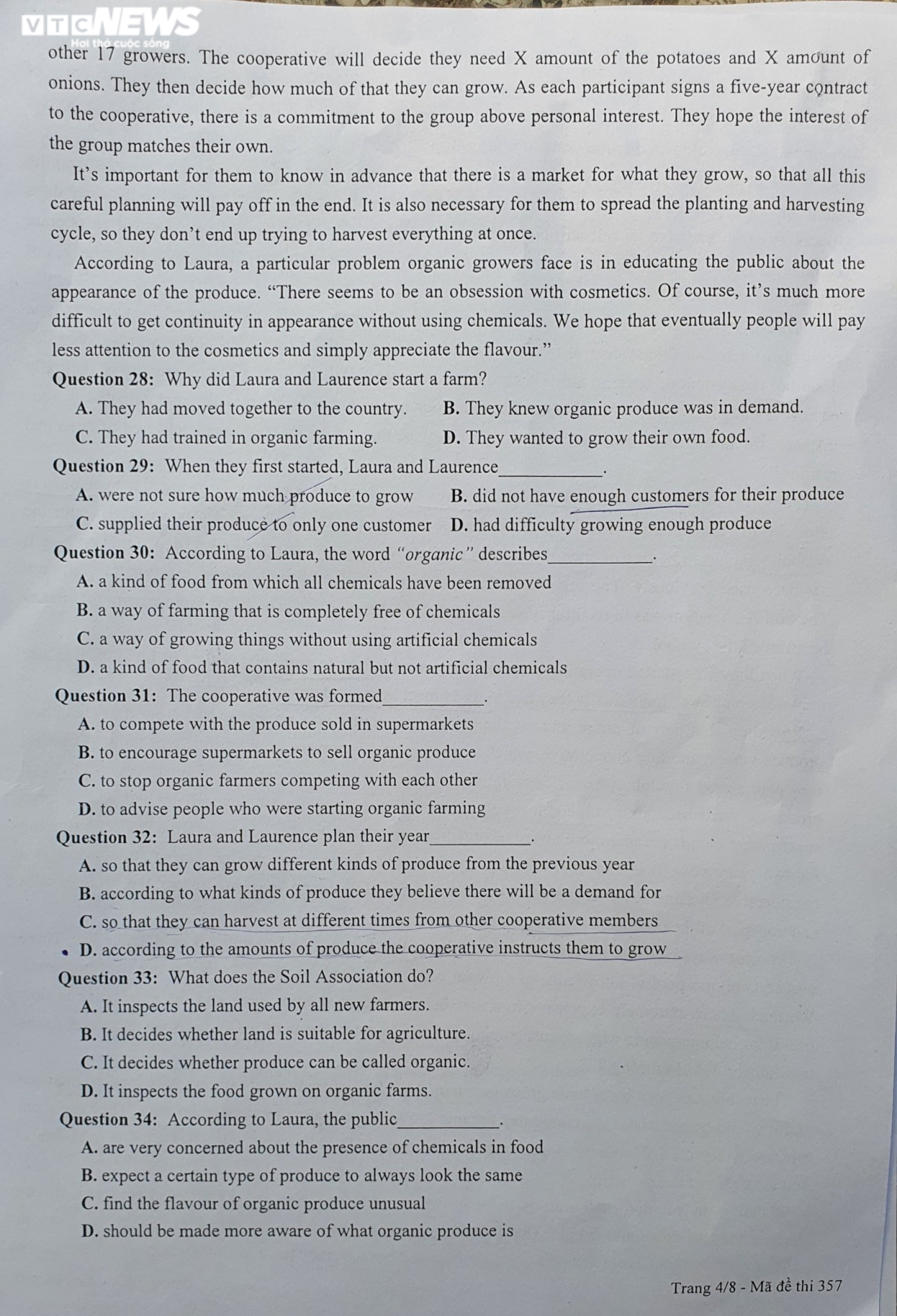 Đề thi tiếng Anh vào lớp 10 trường THPT chuyên Sư phạm - 4
