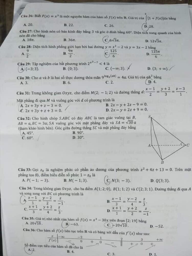 Mã đề 103 đề thi tốt nghiệp THPT môn Toán - 3