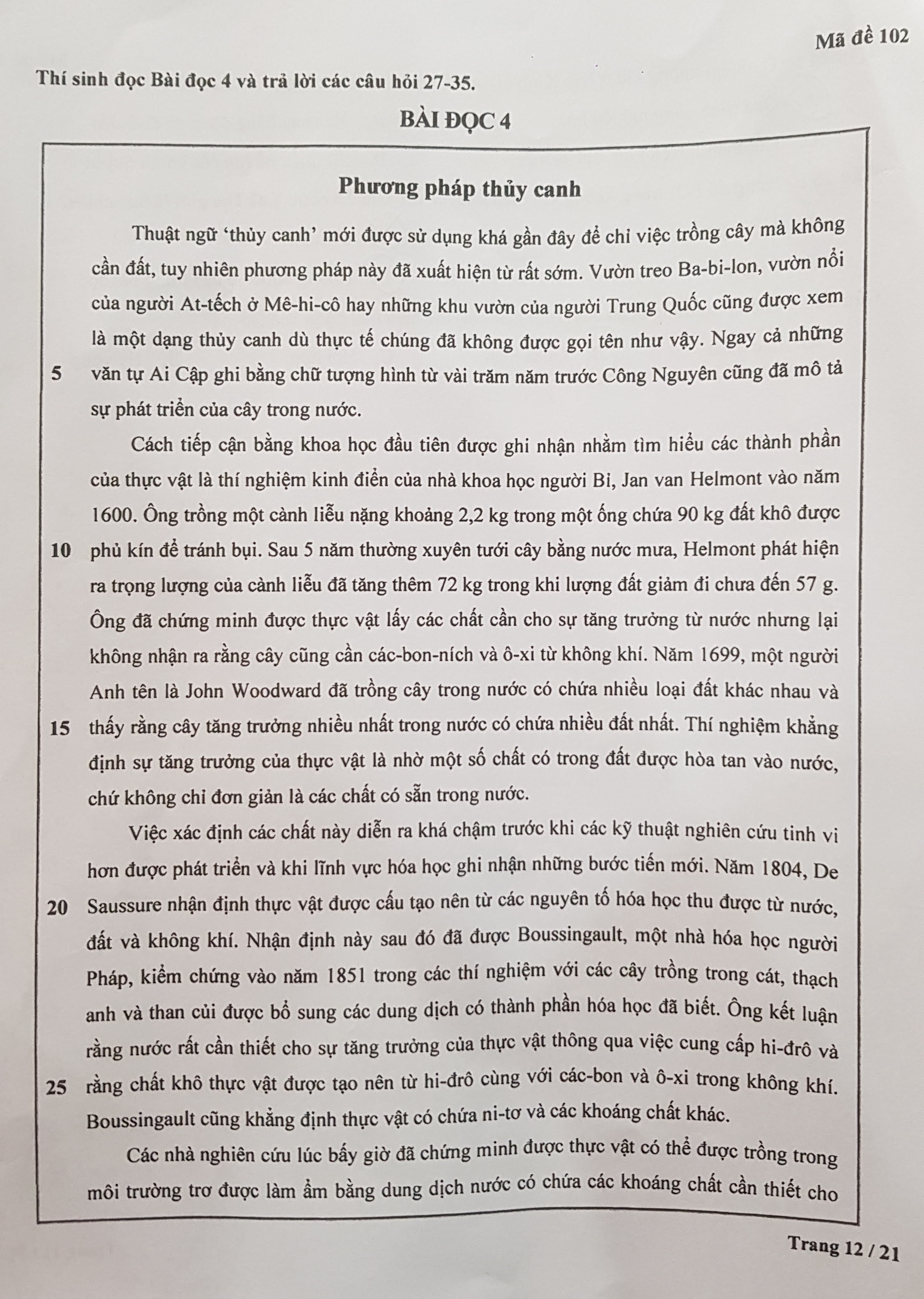 Đề kiểm tra tư duy vào ĐH Bách khoa Hà Nội dài 21 trang - 10