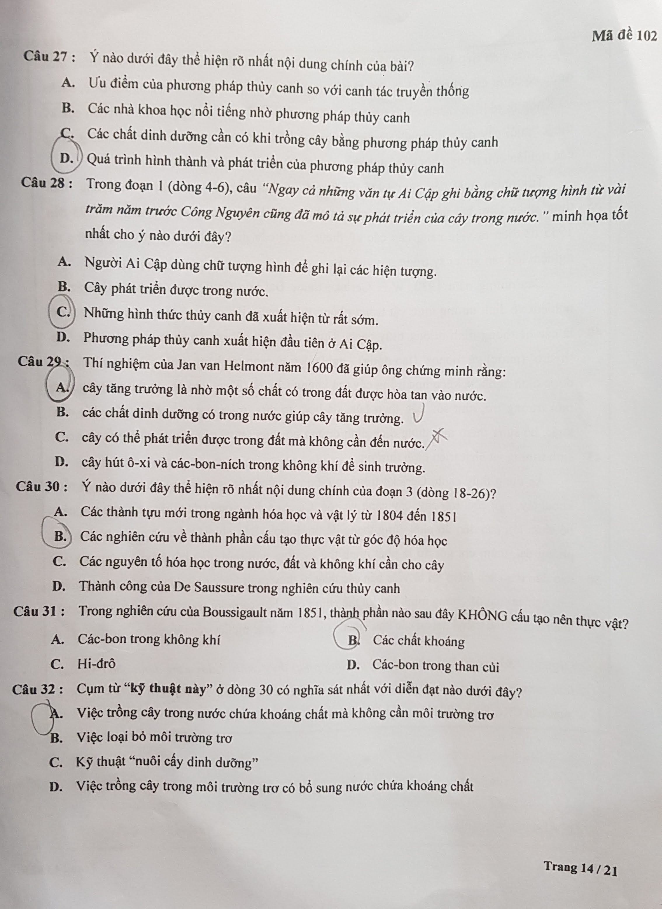 Đề kiểm tra tư duy vào ĐH Bách khoa Hà Nội dài 21 trang - 12