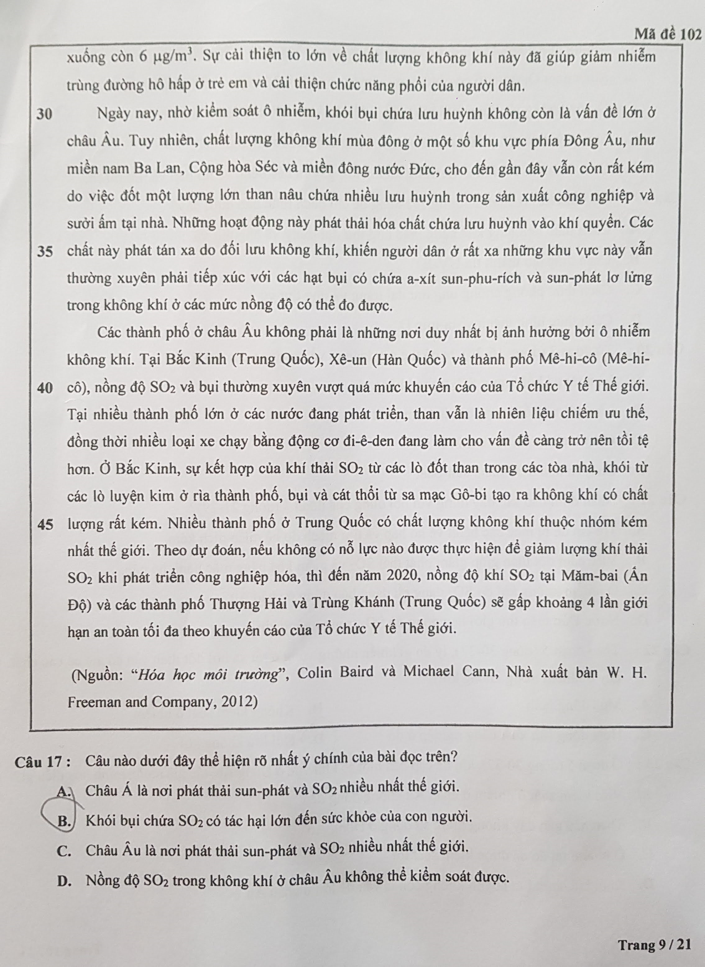 Đề kiểm tra tư duy vào ĐH Bách khoa Hà Nội dài 21 trang - 8