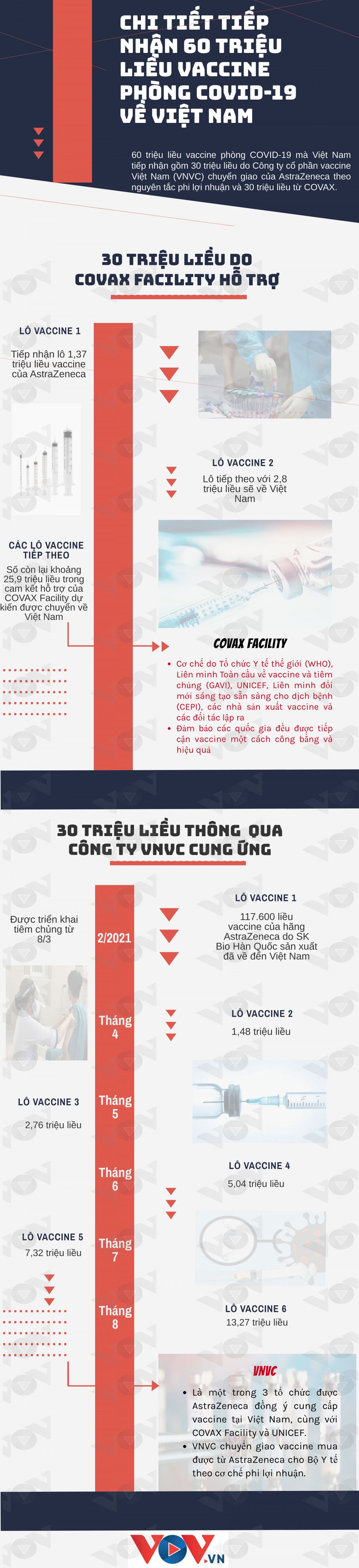 Infographic: Chi tiết tiếp nhận 60 triệu liều vaccine phòng COVID-19 về Việt Nam - 1