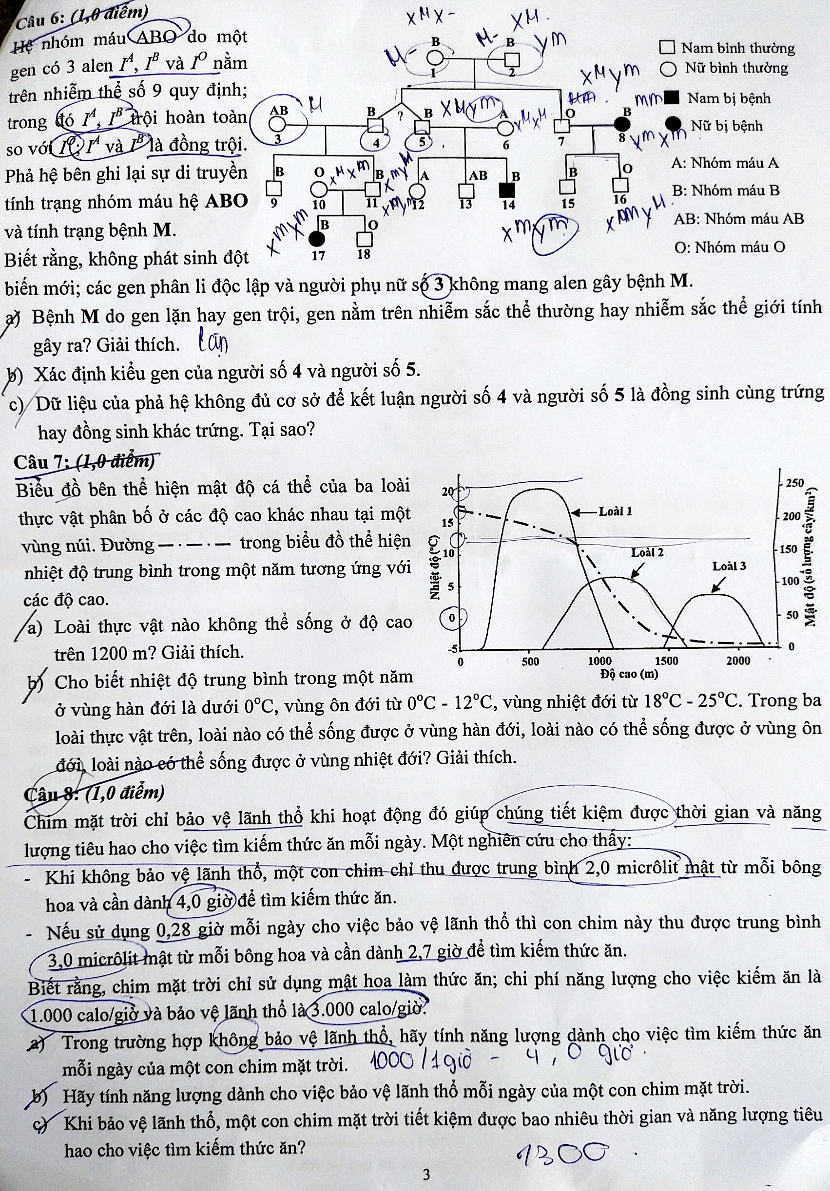 Đề Sinh vào trường THPT chuyên Khoa học Tự nhiên - 3