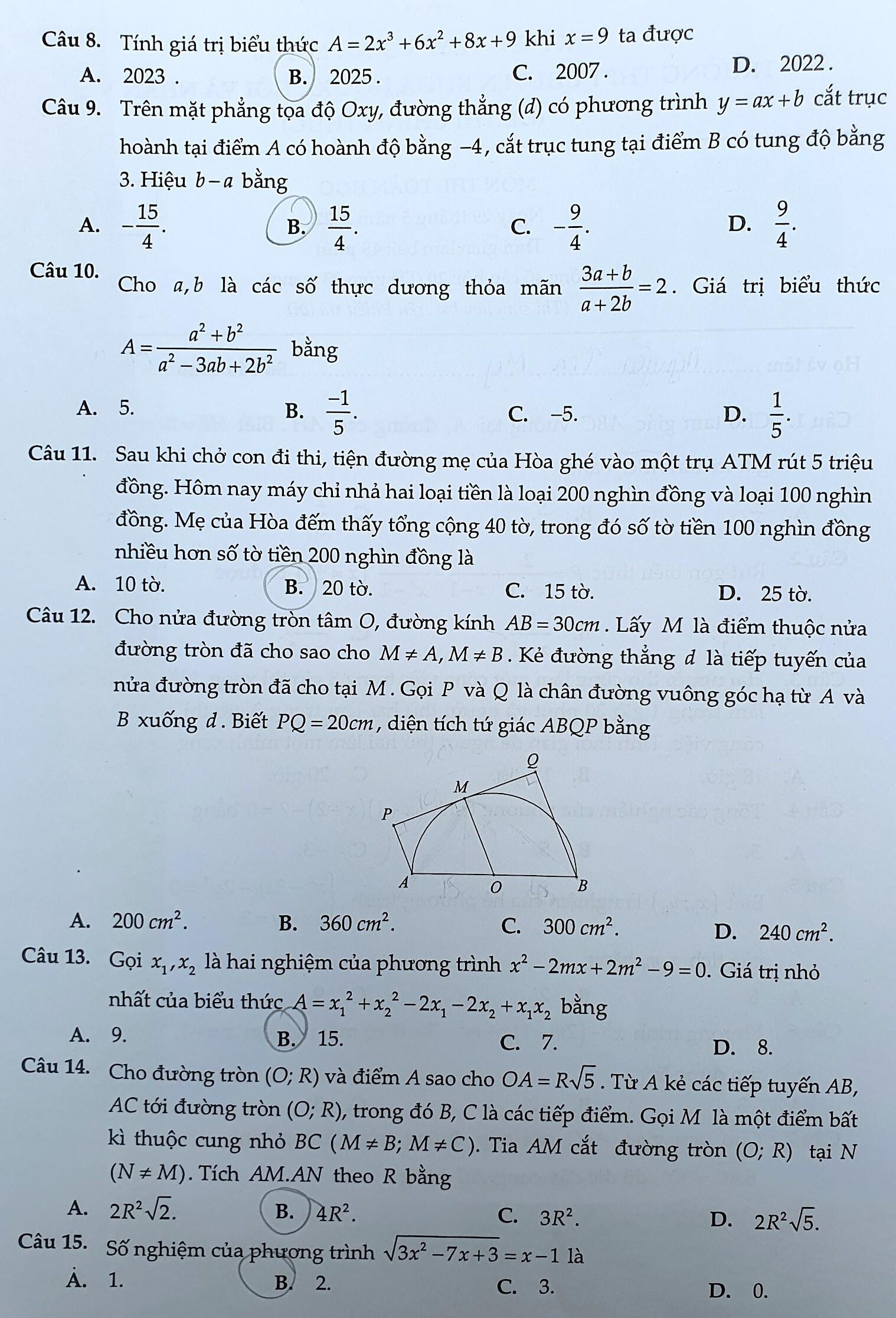 Đề thi Toán vào lớp 10 chuyên Khoa học Xã hội và Nhân văn - 2