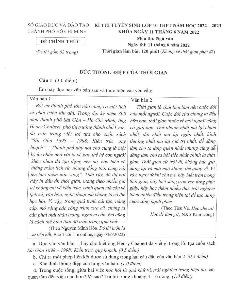 Gợi ý đáp án môn Ngữ văn thi vào lớp 10 tại TP.HCM năm 2022 - 4