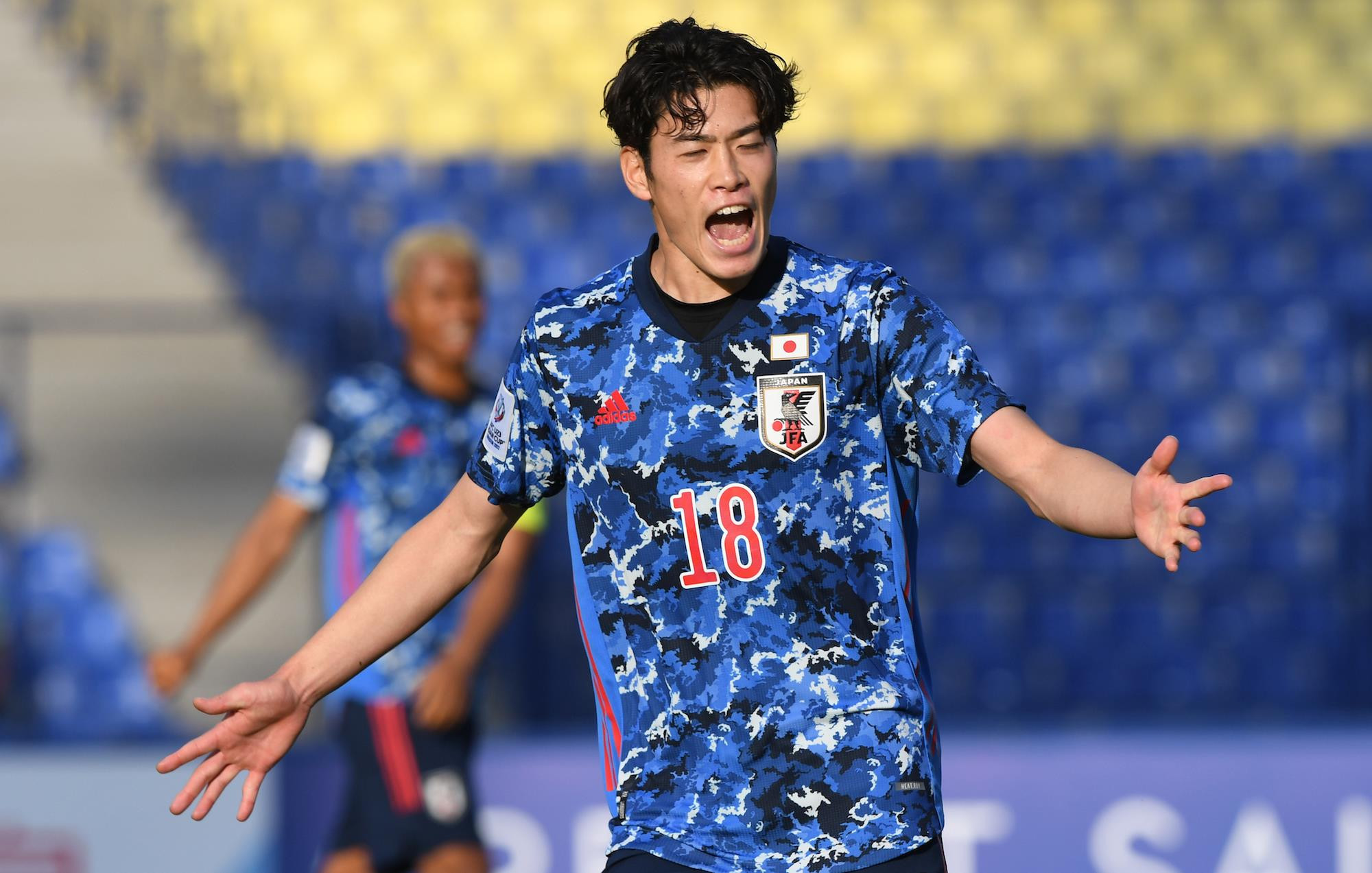 Yuito Suzuki mở tỷ số cho U23 Nhật Bản.