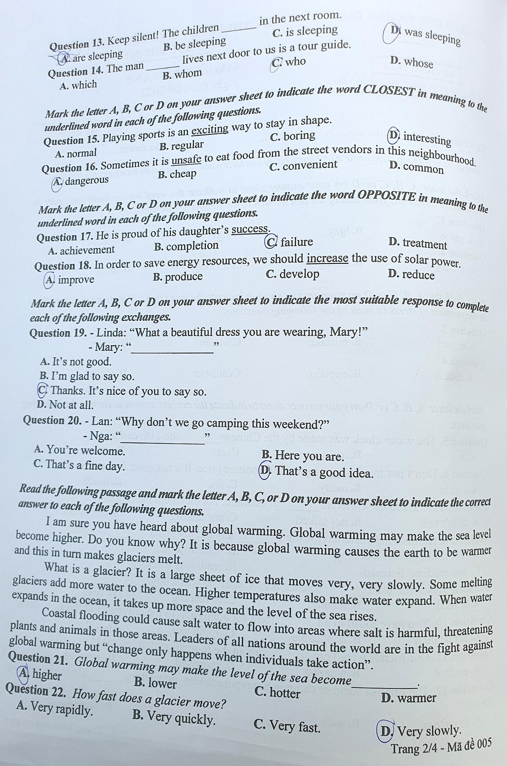 Đề tiếng Anh thi vào lớp 10 ở Hà Nội tăng thêm 10 câu hỏi - 2